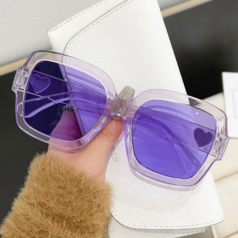 Wholesale  large frame square love sunglasses high-grade big face slimming UV-proof hot sunglasses